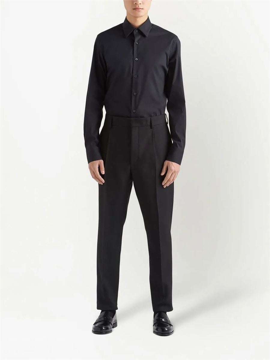 Stretch cotton shirt-PRADA-Verso