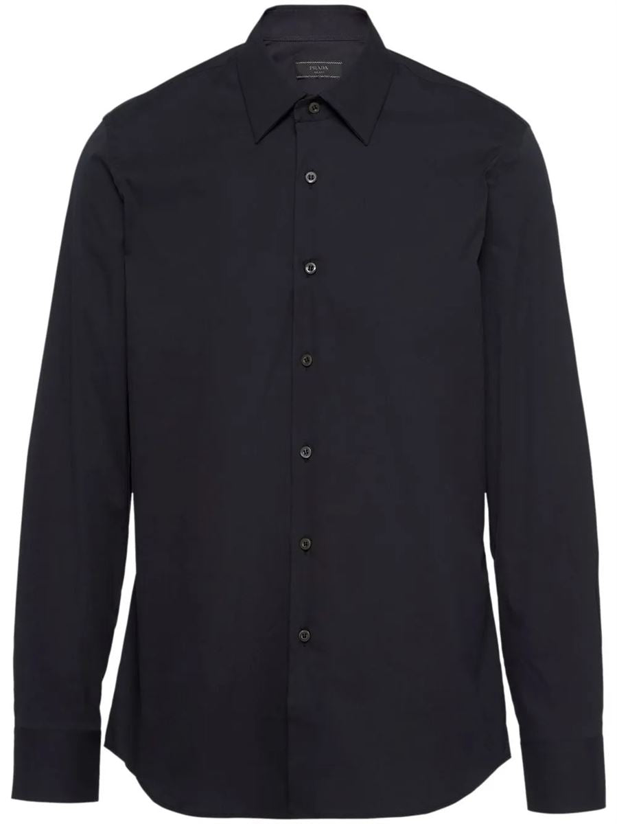 Stretch cotton shirt-PRADA-Verso