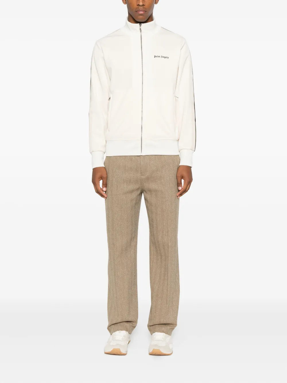 Stripe-detail zip-up sweatshirt-PALM ANGELS-Verso