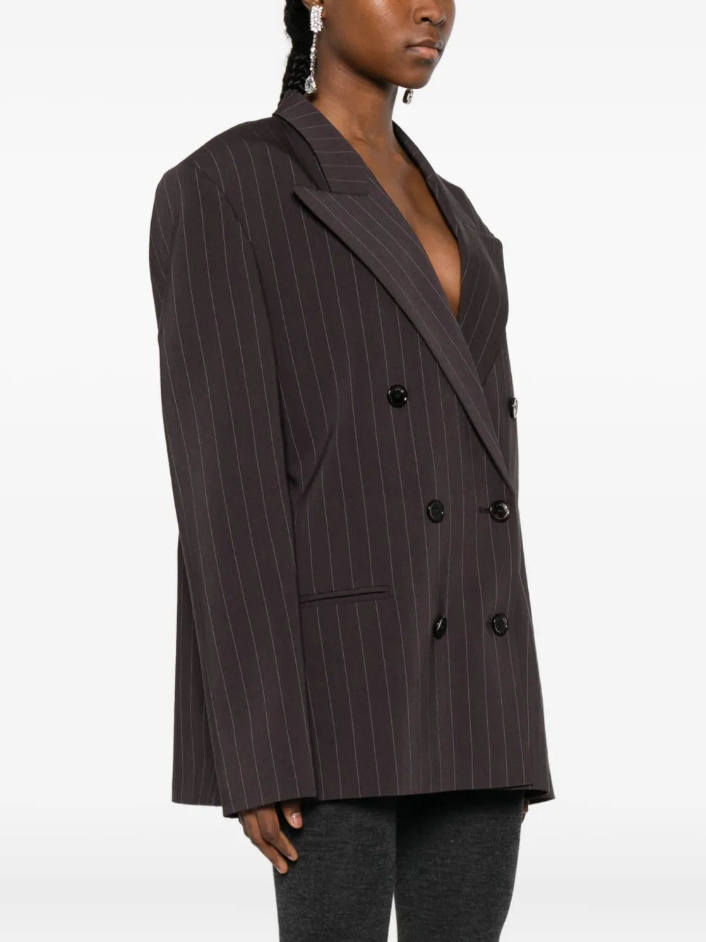 Striped double-breasted blazer-MAGDA BUTRYM-Verso