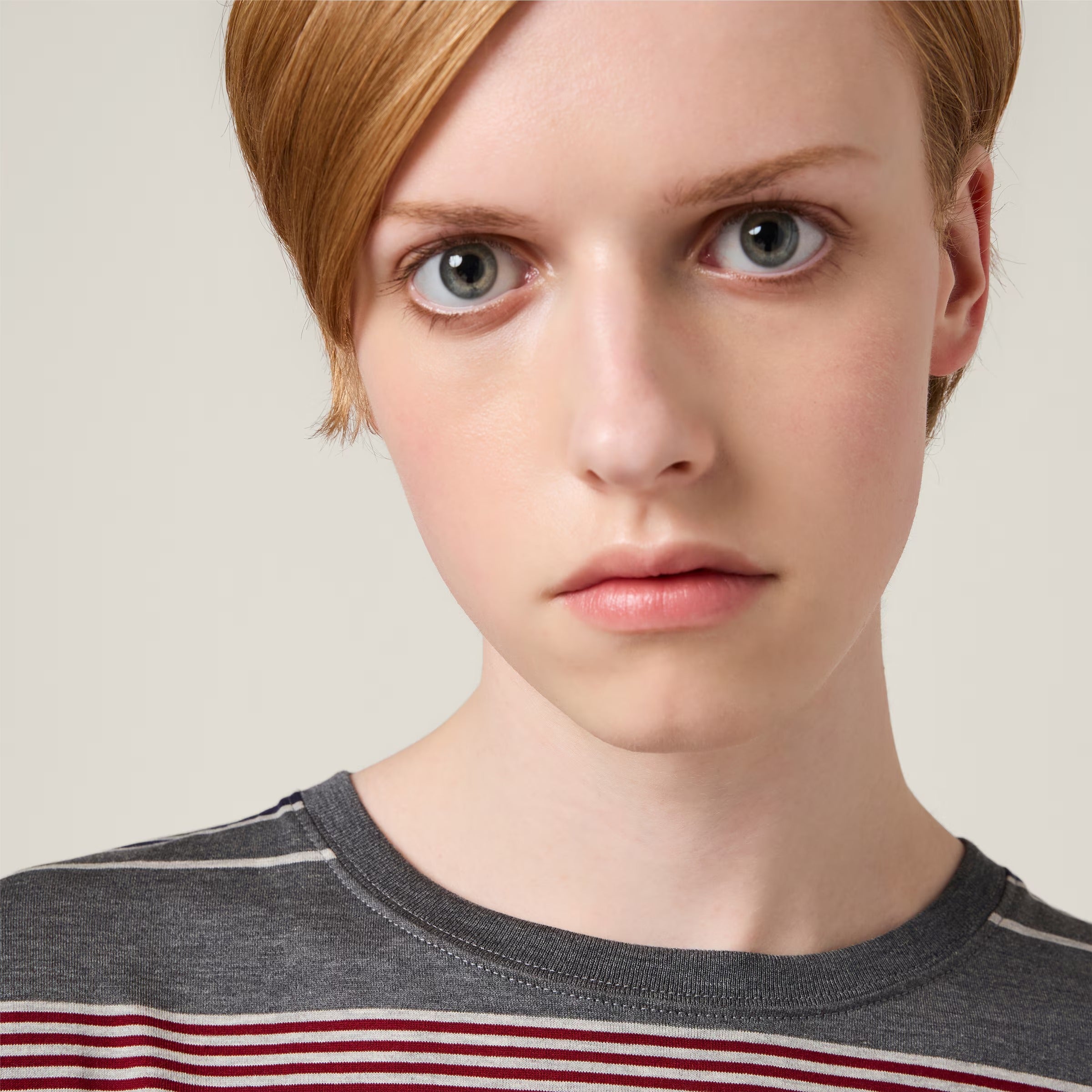 Striped jersey t-shirt-MIU MIU-Verso