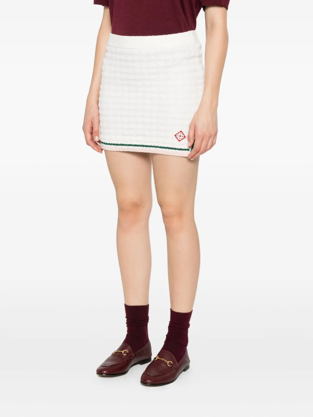 Striped-trim cotton skirt-CASABLANCA-Verso