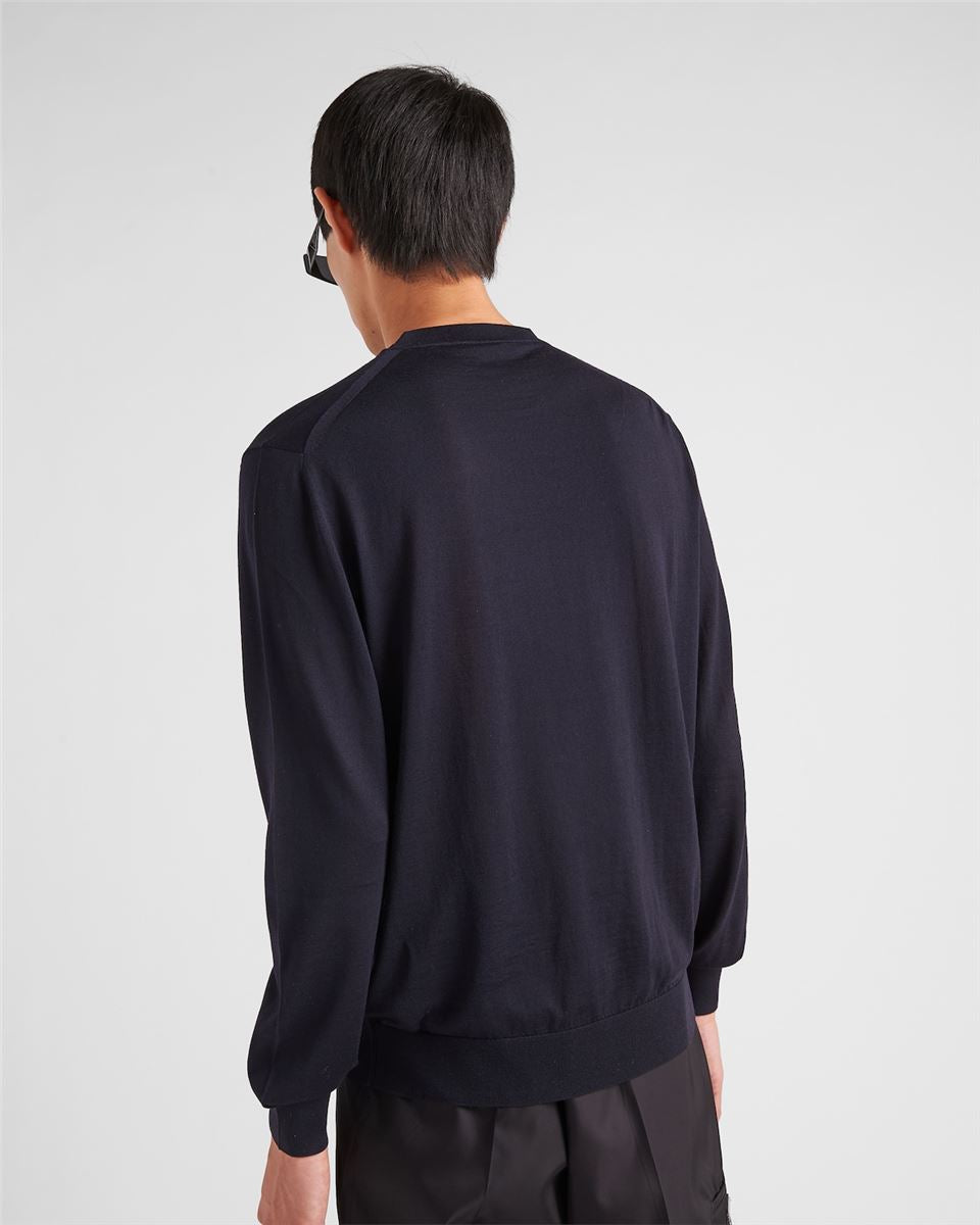 SUPERFINE WOOL CREW-NECK SWEATER-PRADA-Verso