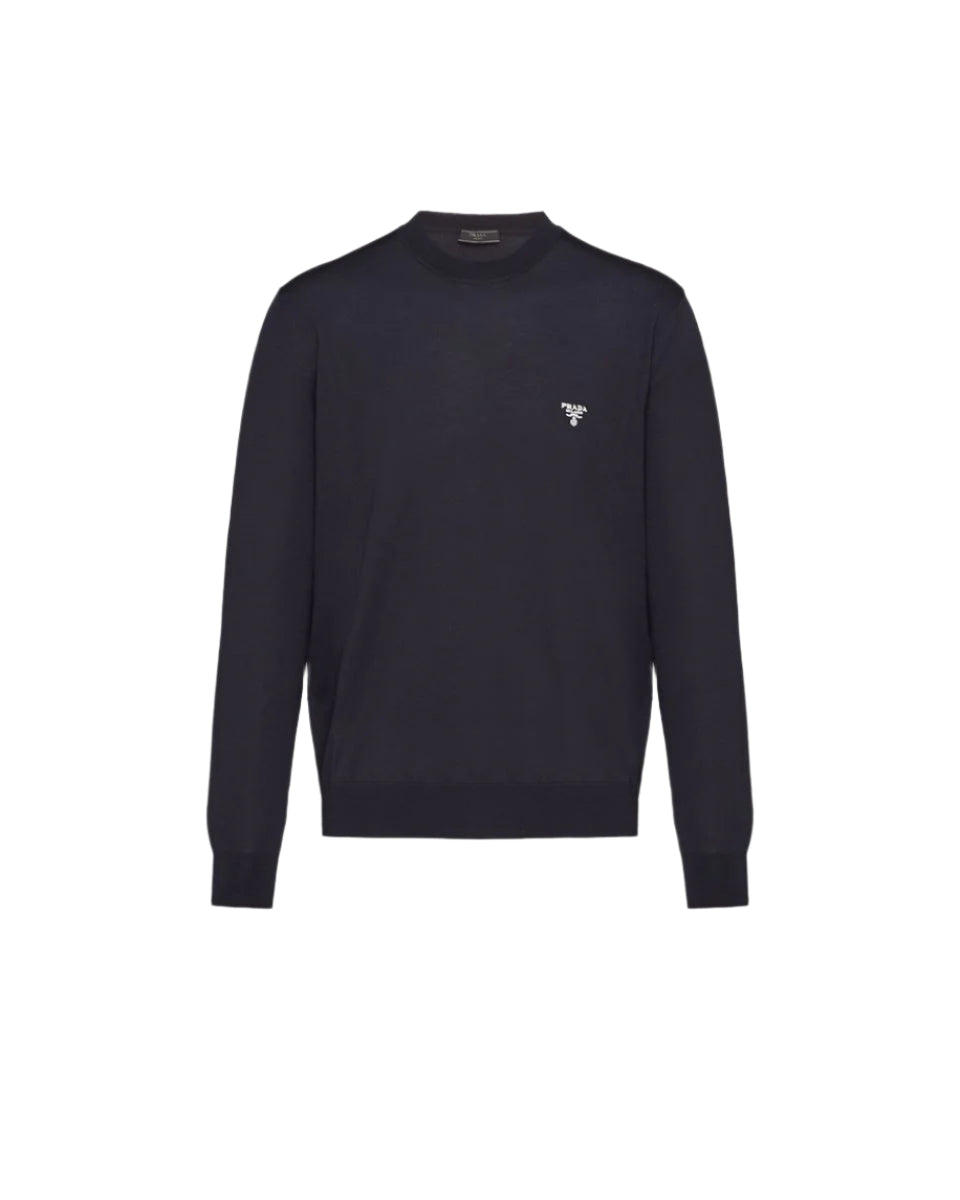 SUPERFINE WOOL CREW-NECK SWEATER-PRADA-Verso
