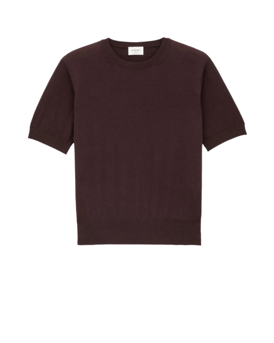 T-SHIRT SWEATER IN WOOL-SAINT LAURENT-Verso