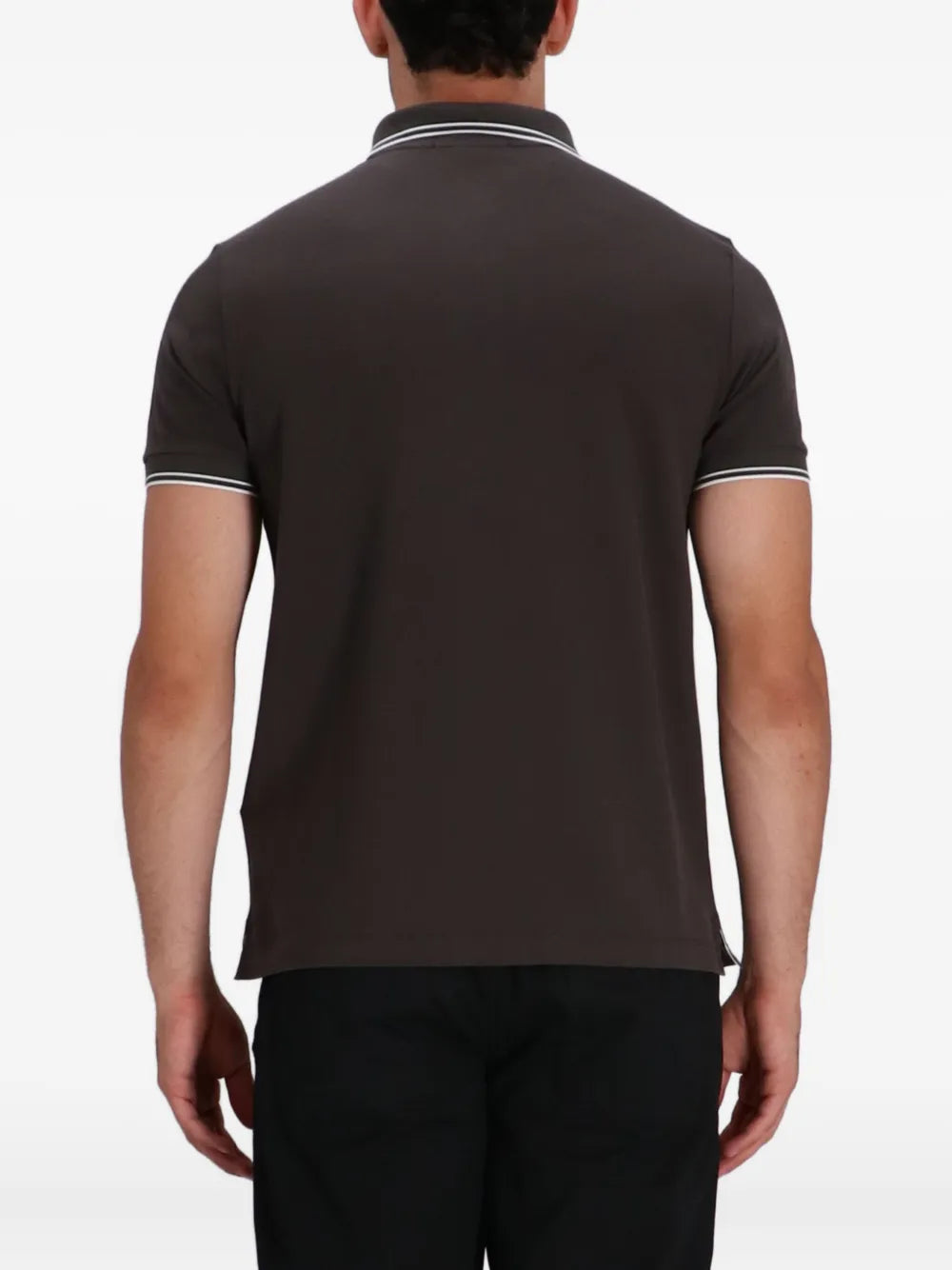 Tipped-collar logo polo shirt-STONE ISLAND-Verso