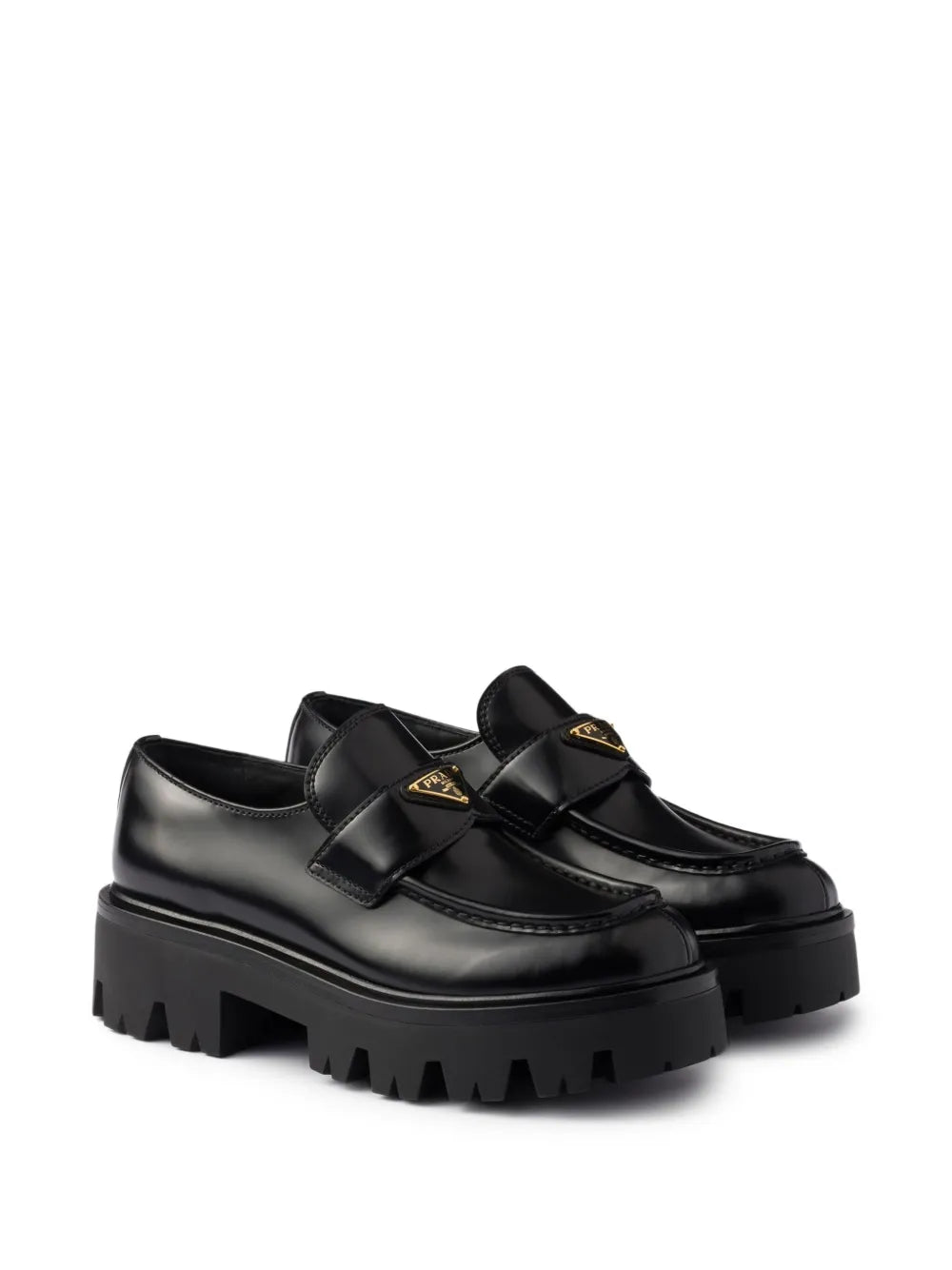 Triangle-logo platform loafers-PRADA-Verso
