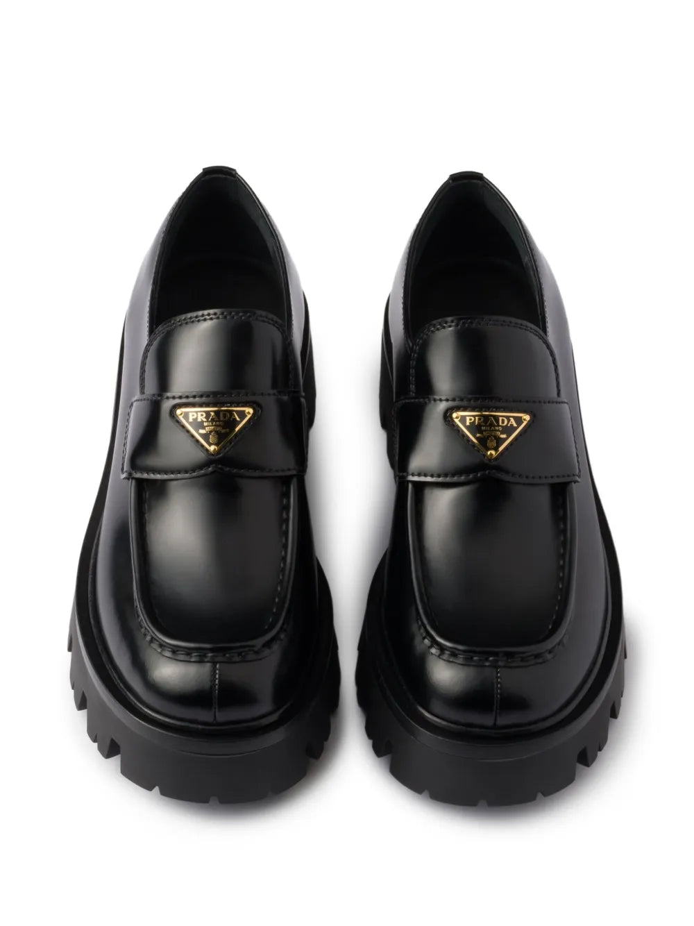 Triangle-logo platform loafers-PRADA-Verso