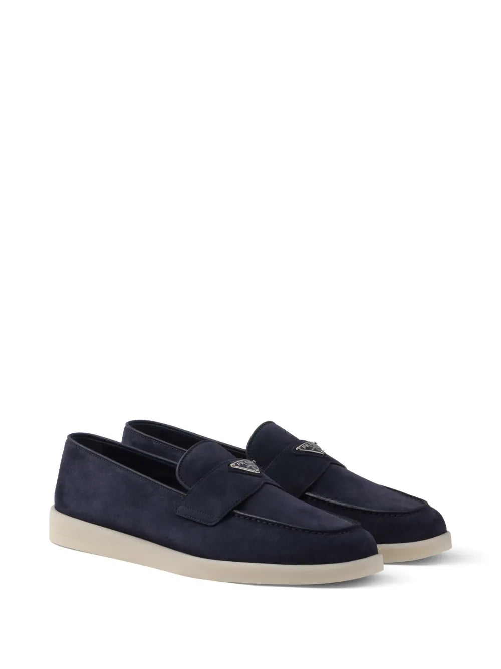 Triangle-logo suede loafers-PRADA-Verso