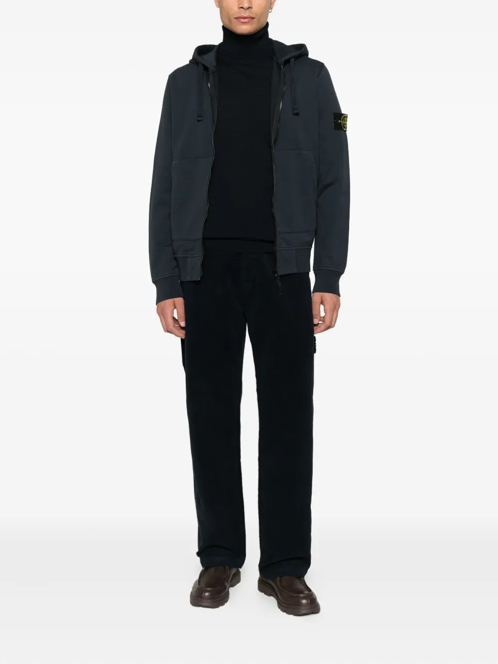 Turtleneck Jumper with Ribbed Trims-STONE ISLAND-Verso