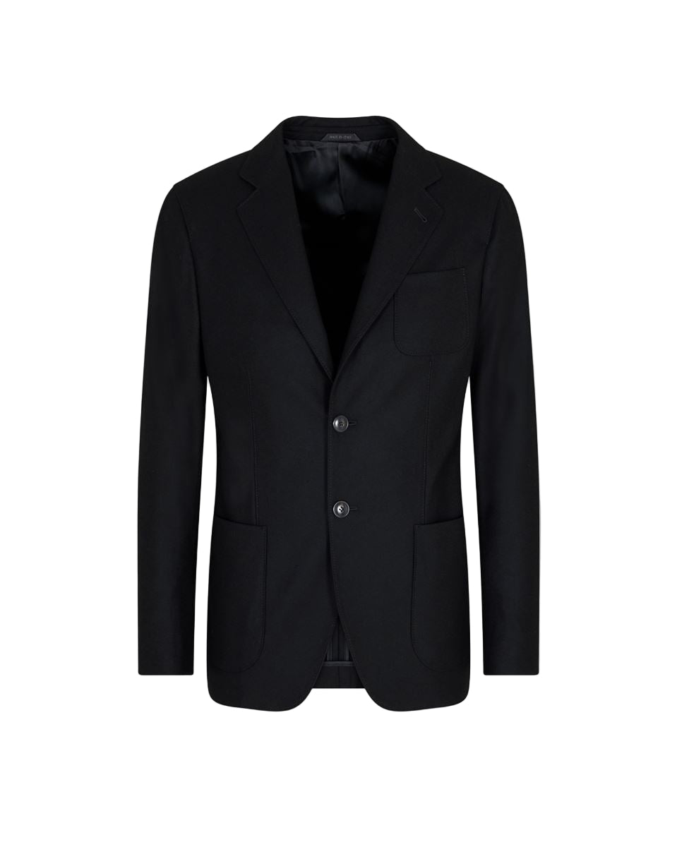 upton line single-breasted jacket in stretch cashmere drap-GIORGIO ARMANI-Verso