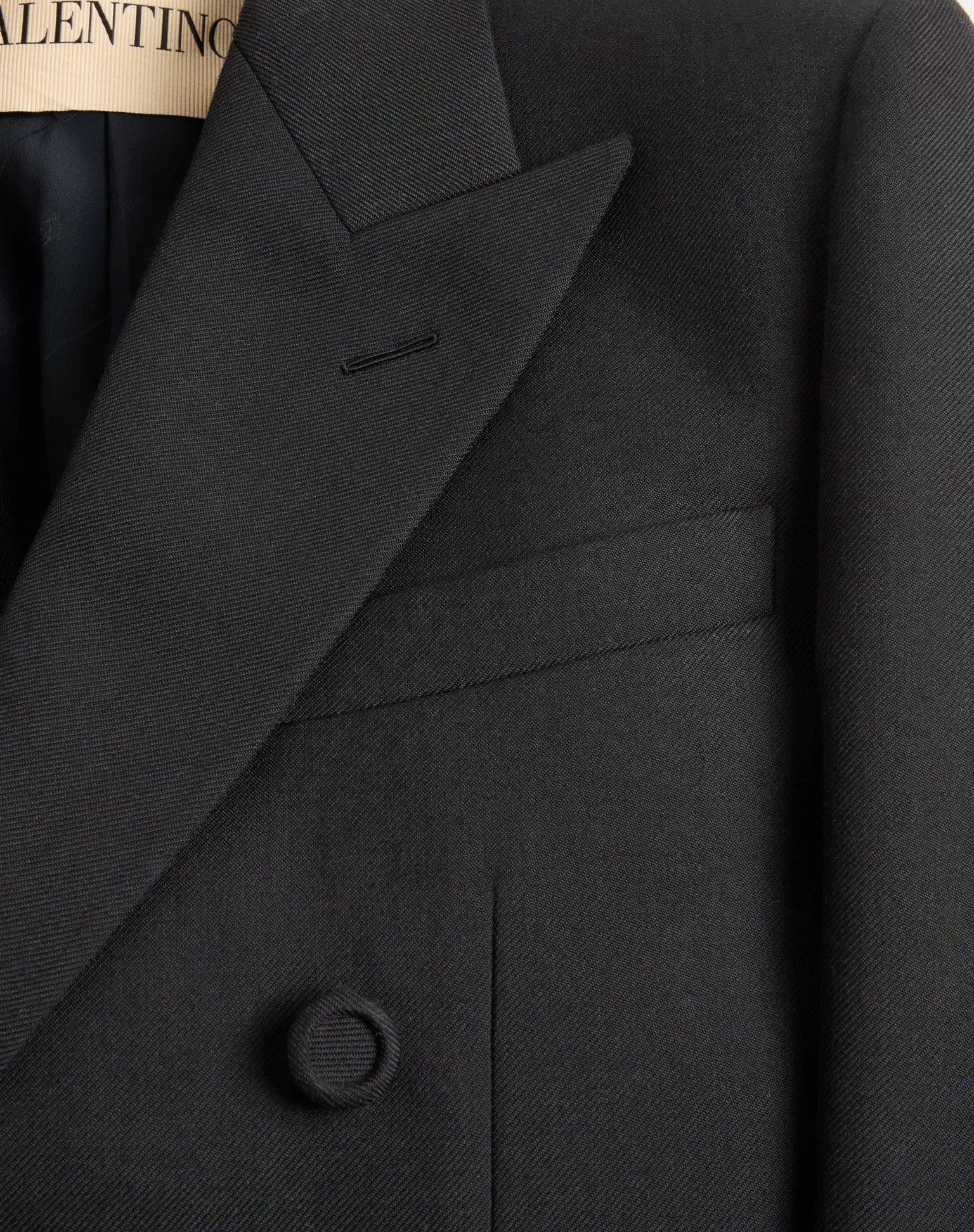 Valentino Double-Breasted Wool Gabardine Jacket-VALENTINO-Verso