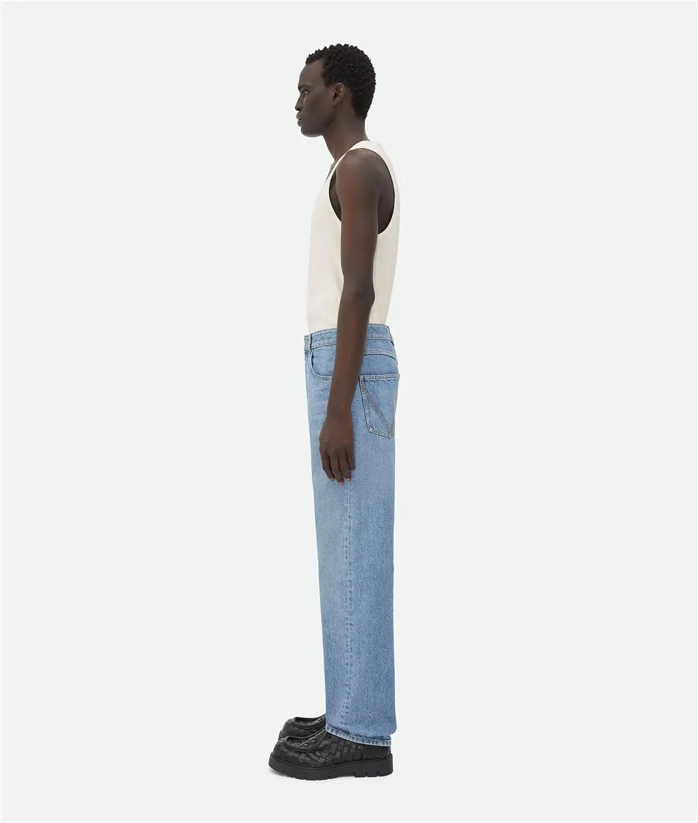 VINTAGE INDIGO STRAIGHT DENIM BOTTEGA VENETA