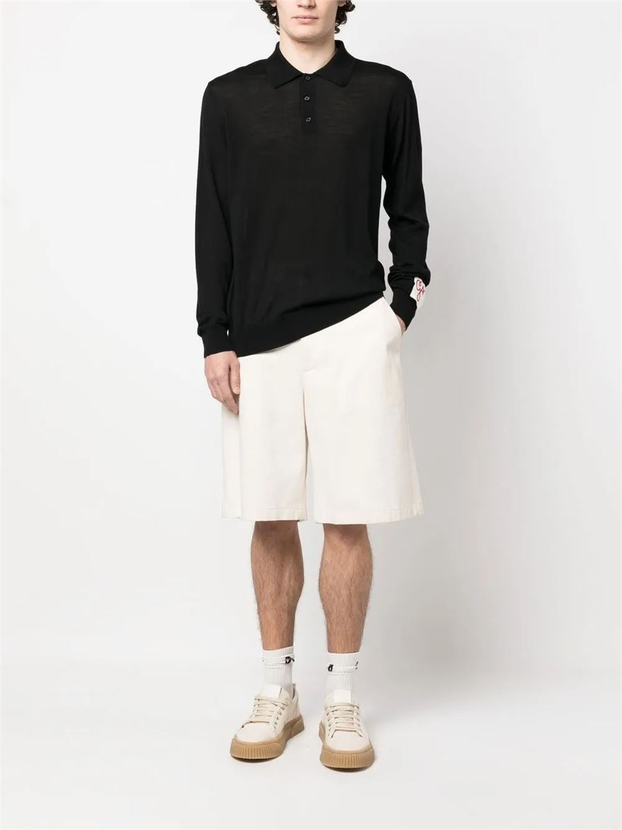 Virgin wool polo shirt-GOLDEN GOOSE-Verso