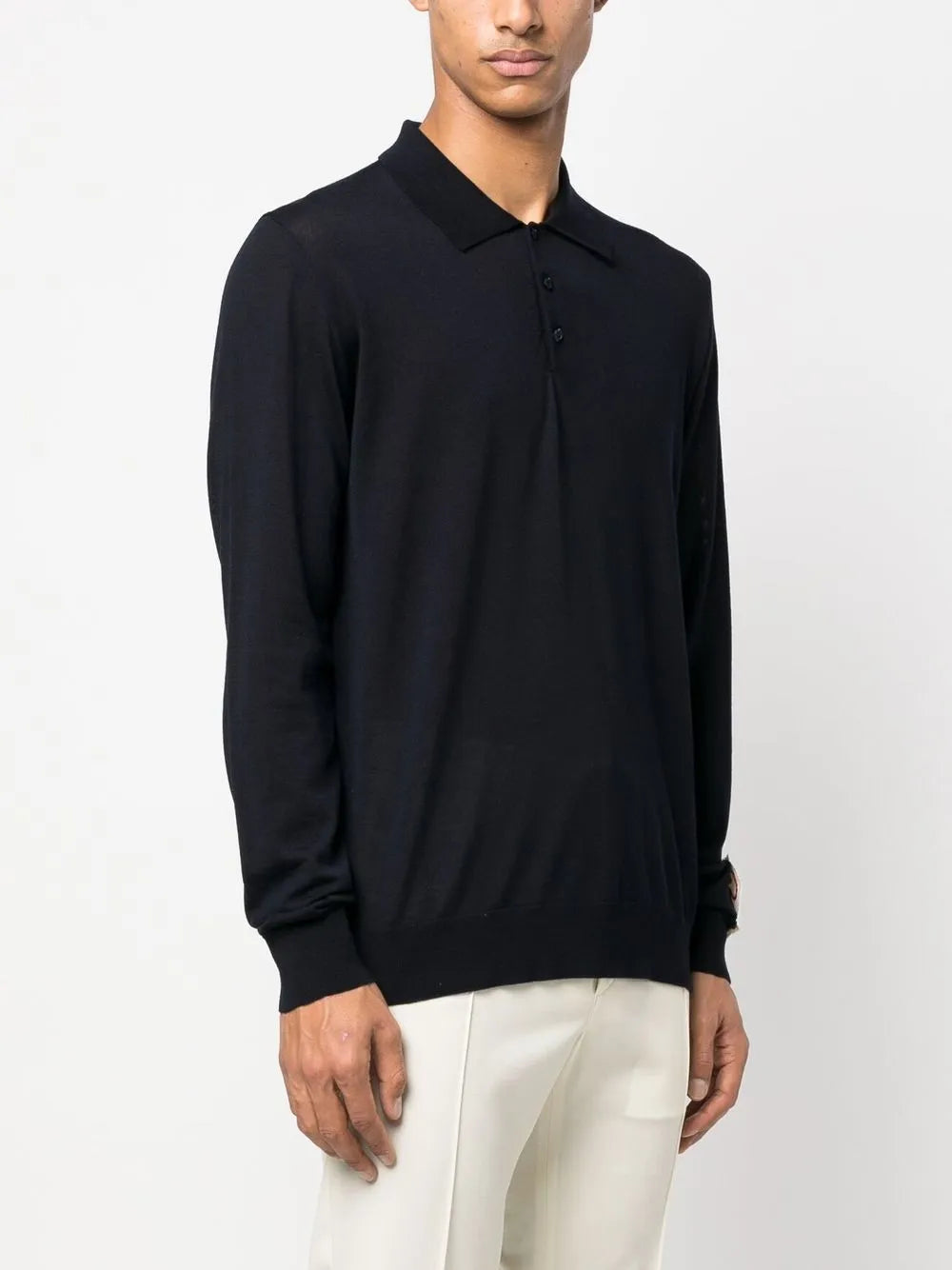 Virgin wool polo shirt-GOLDEN GOOSE-Verso