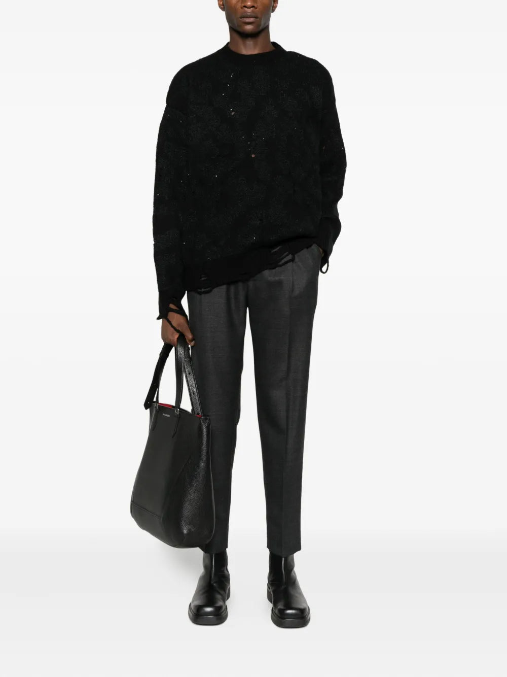 Virgin wool straight-leg trousers-DOLCE & GABBANA-Verso