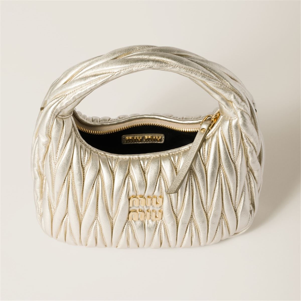 WANDER MATELASSÉ NAPPA LEATHER HOBO BAG - MIU MIU - Verso