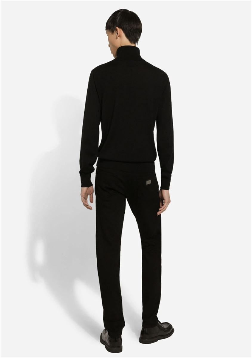 WASHED BLACK SLIM-FIT STRETCH JEANS-DOLCE & GABBANA-Verso