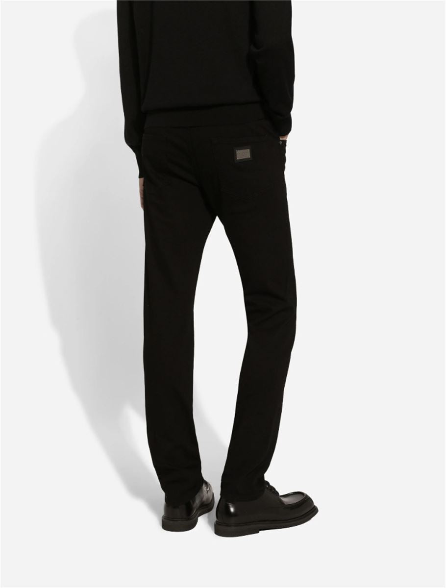 WASHED BLACK SLIM-FIT STRETCH JEANS-DOLCE & GABBANA-Verso