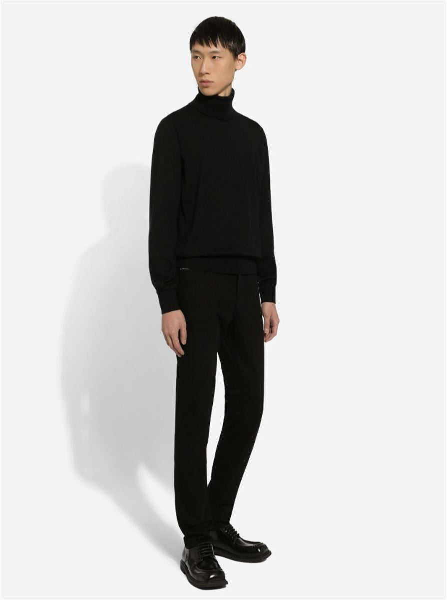 WASHED BLACK SLIM-FIT STRETCH JEANS-DOLCE & GABBANA-Verso