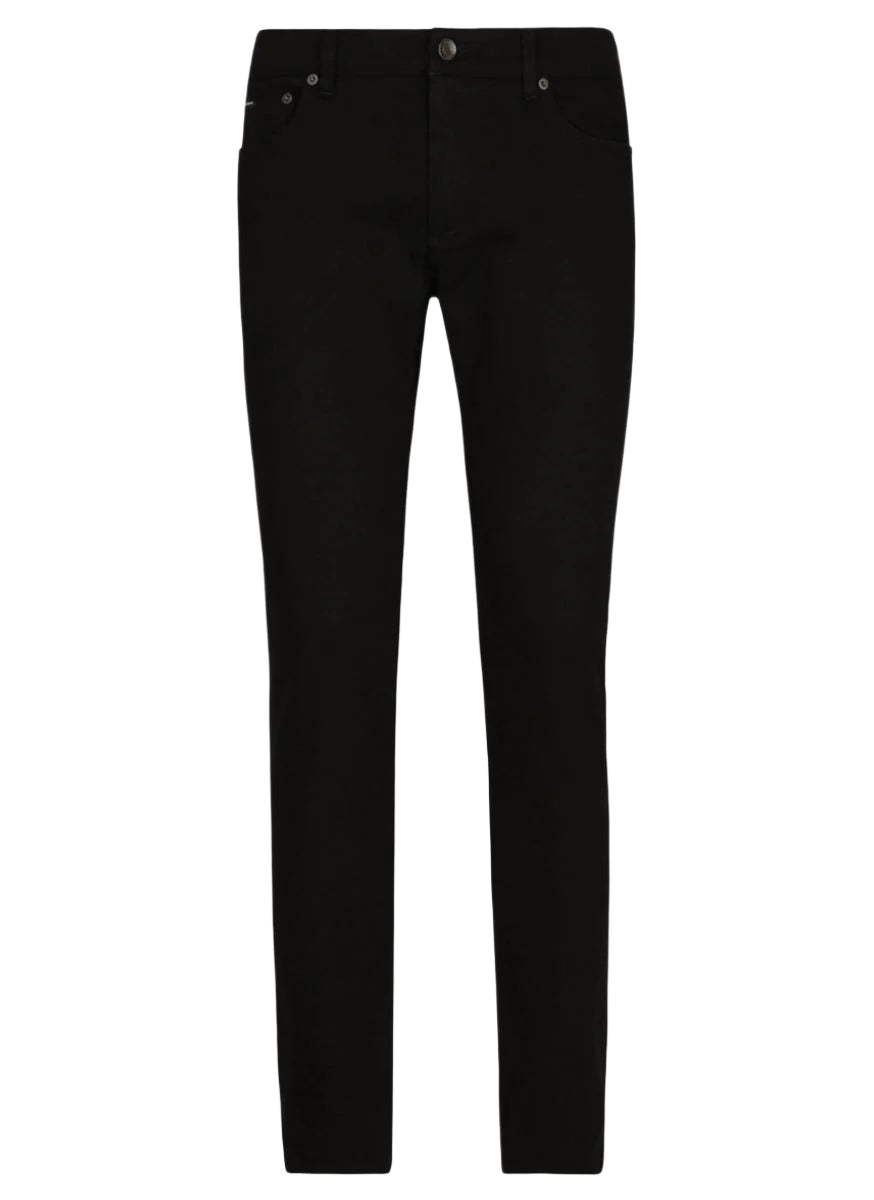 WASHED BLACK SLIM-FIT STRETCH JEANS-DOLCE & GABBANA-Verso