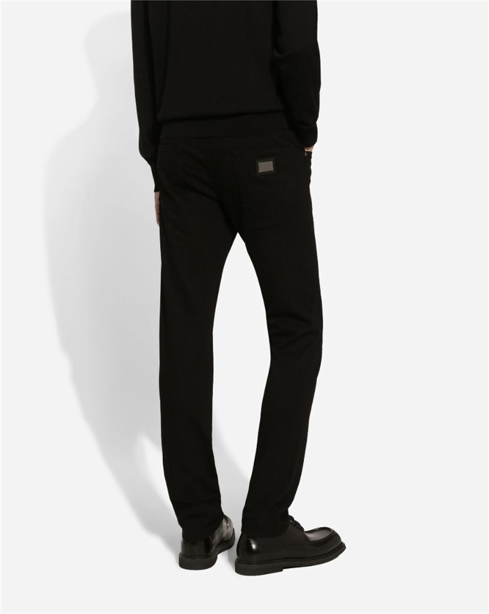 WASHED BLACK SLIM-FIT STRETCH JEANS - DOLCE & GABBANA - Verso