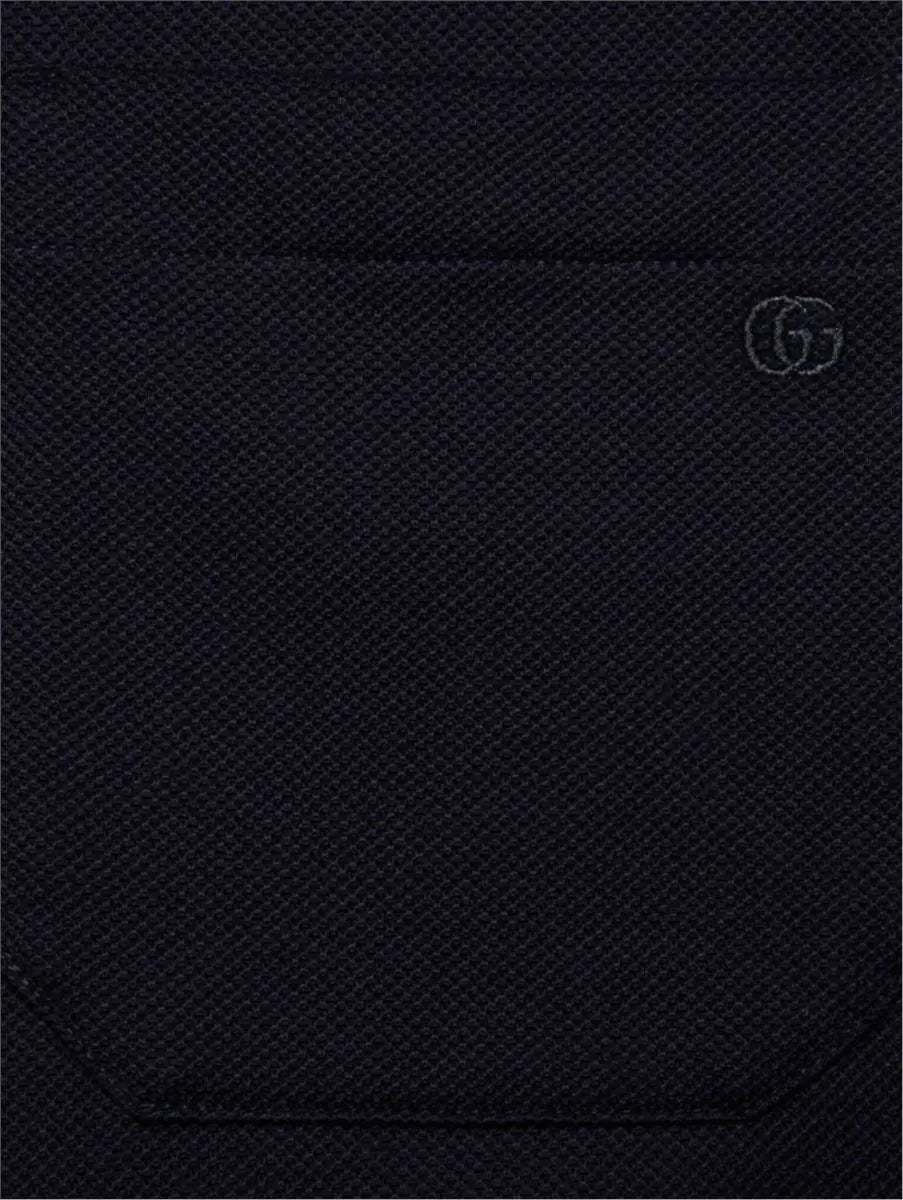 WEB STRIPE-COLLAR PIQUÉ POLO SHIRT GUCCI