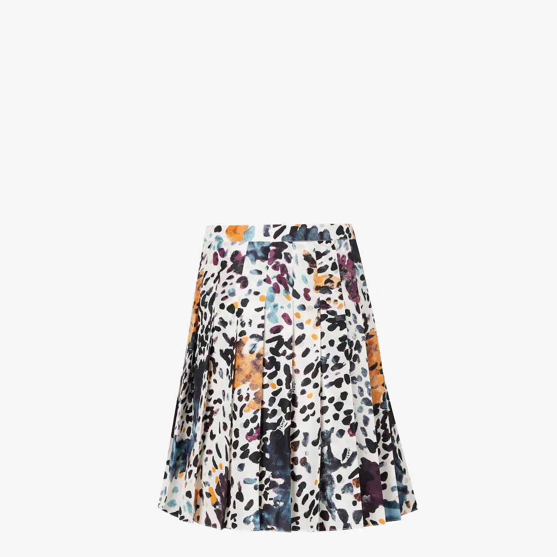 White printed silk skirt