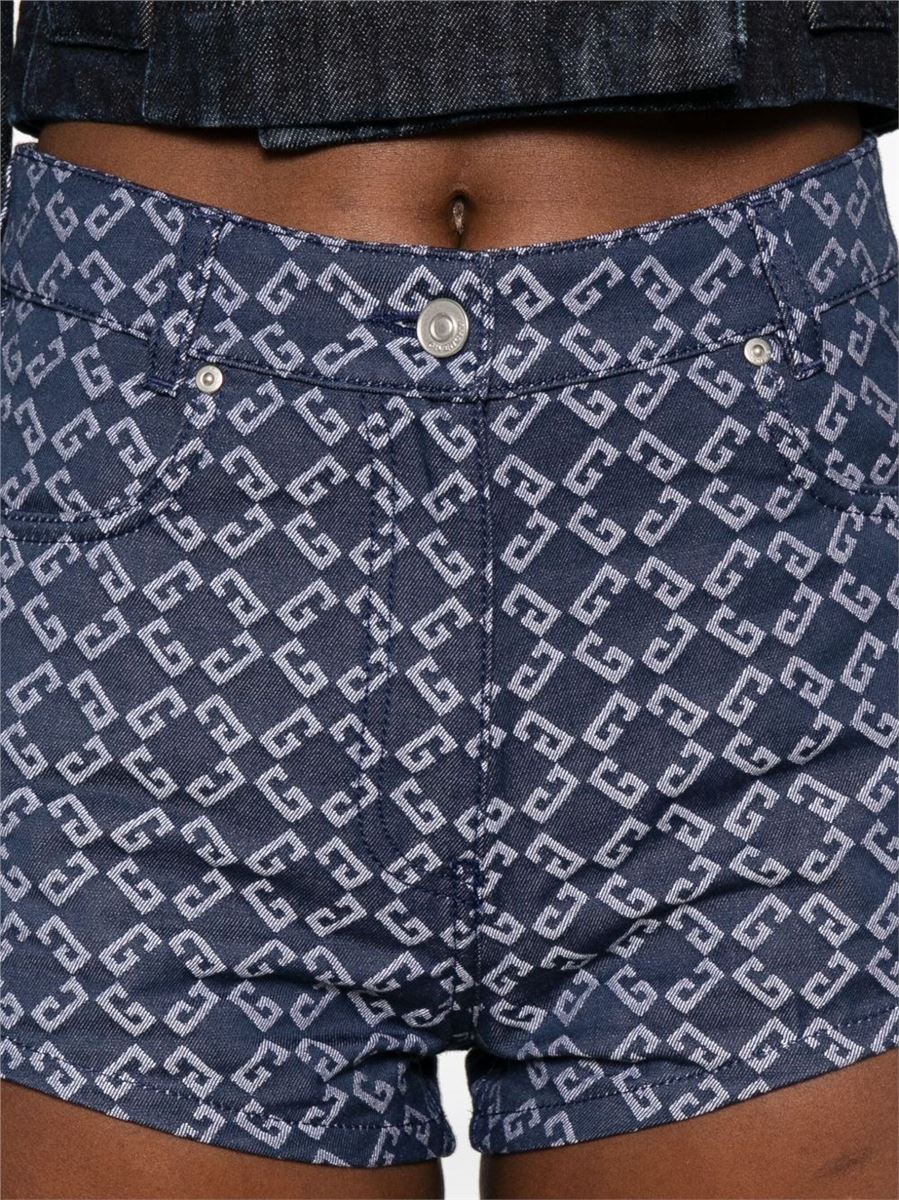 WOMEN'S BLUE DENIM COTTON SHORTS-GIVENCHY-Verso