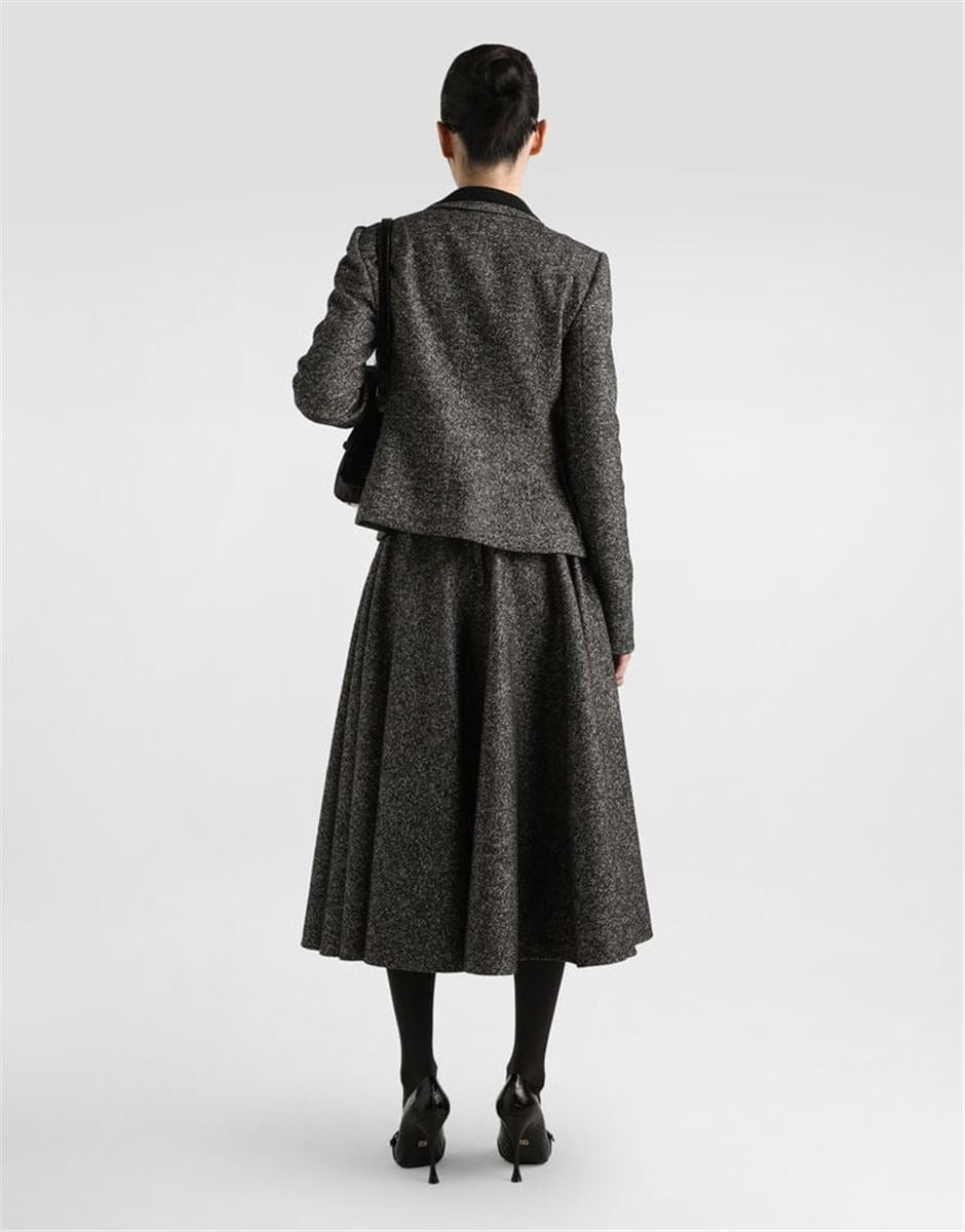 WOOL BLEND DOTTED CIRCLE SKIRT-DOLCE & GABBANA-Verso