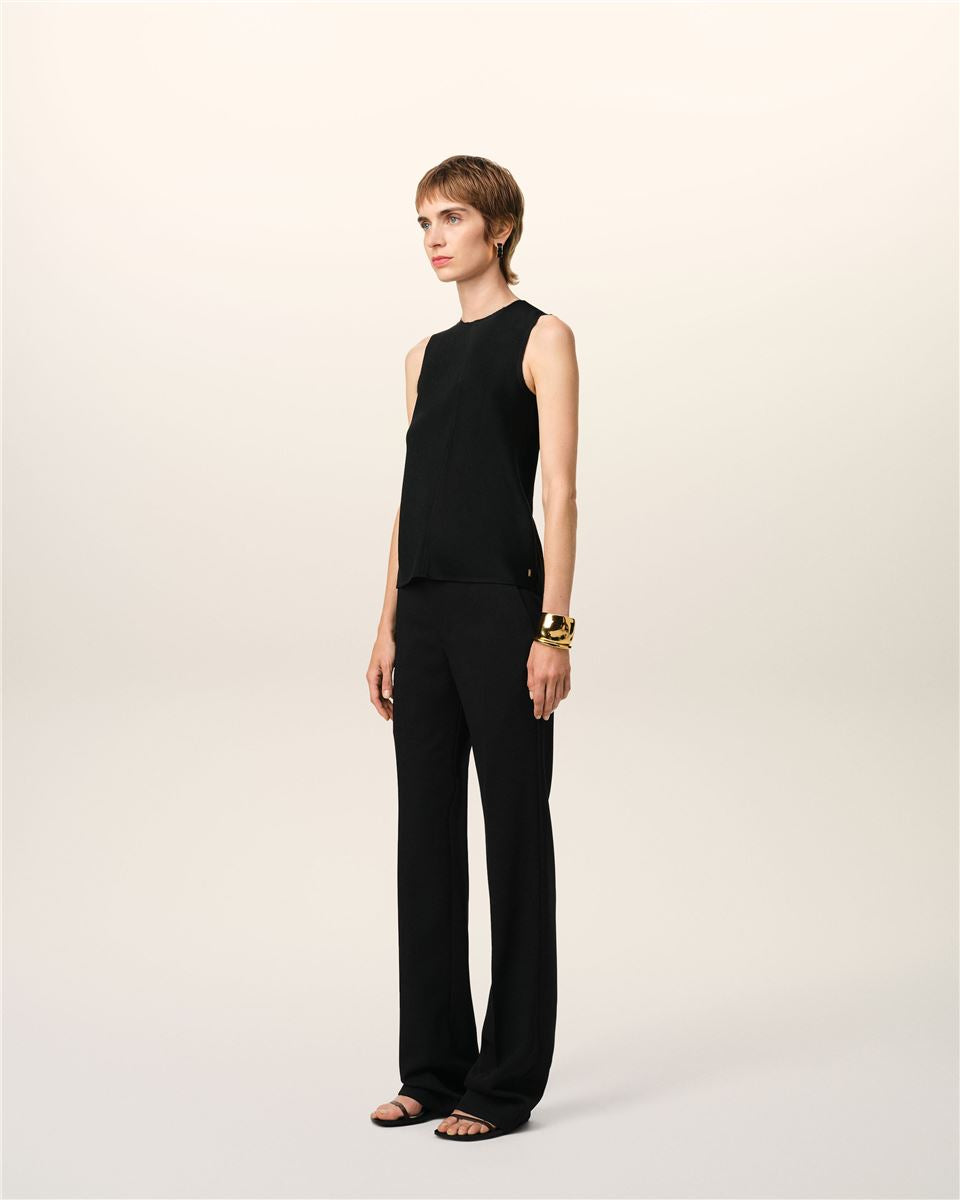 WOOL CONTRASTED STRAIGHT TROUSERS - AMI - Verso