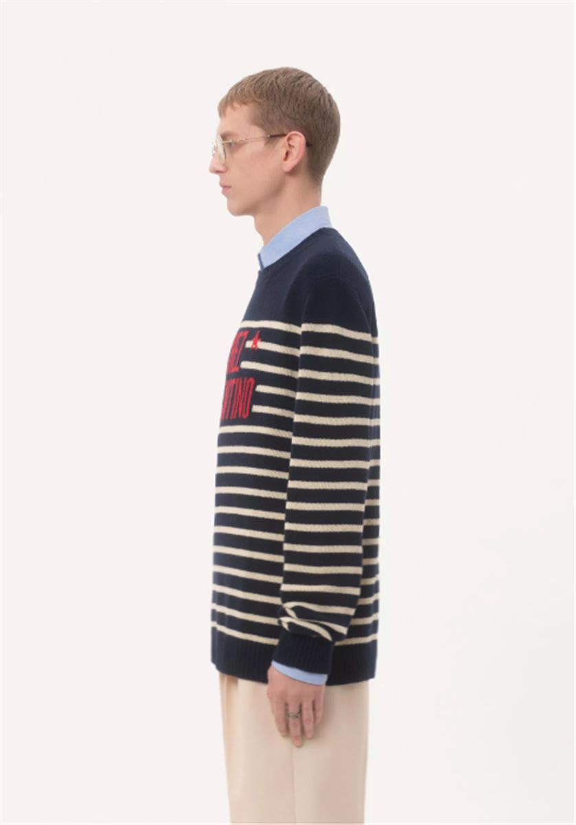 wool crewneck jumper-VALENTINO-Verso