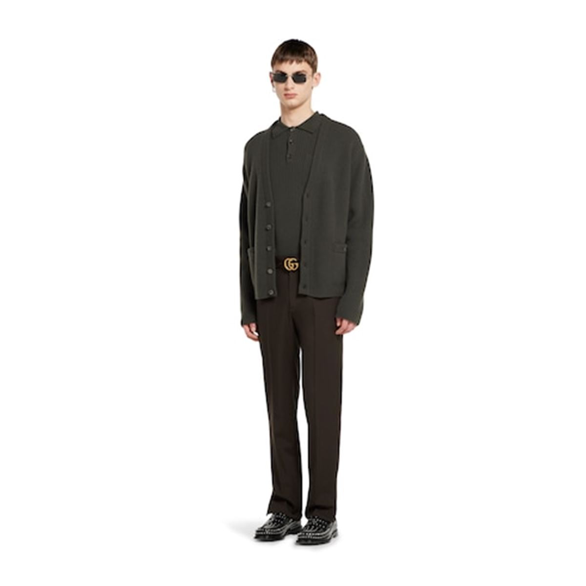 Wool gabardine pant with logo