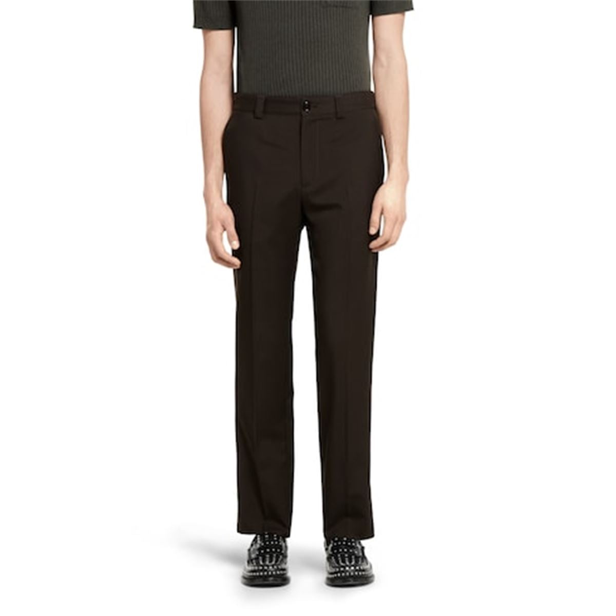 Wool gabardine pant with logo