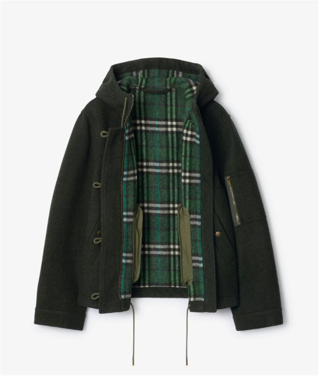 wool hooded jacket-BURBERRY-Verso