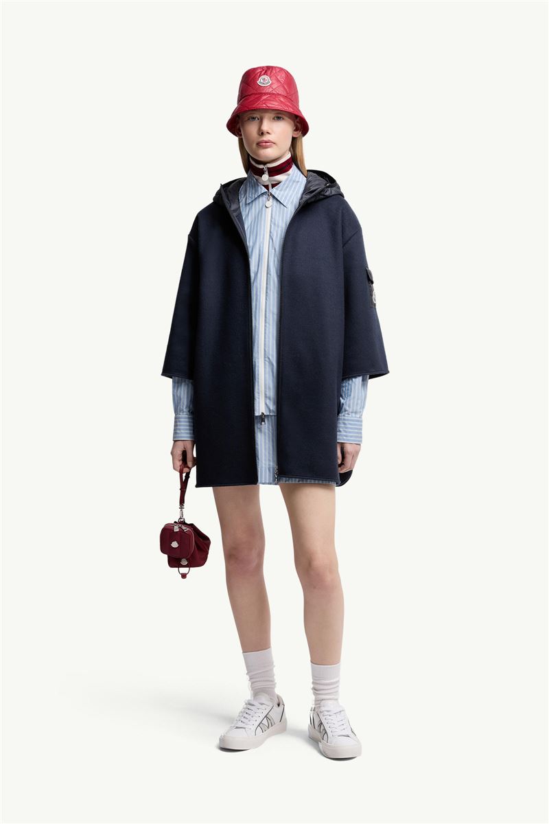 WOOL HOODED ZIP-UP CAPE-MONCLER-Verso