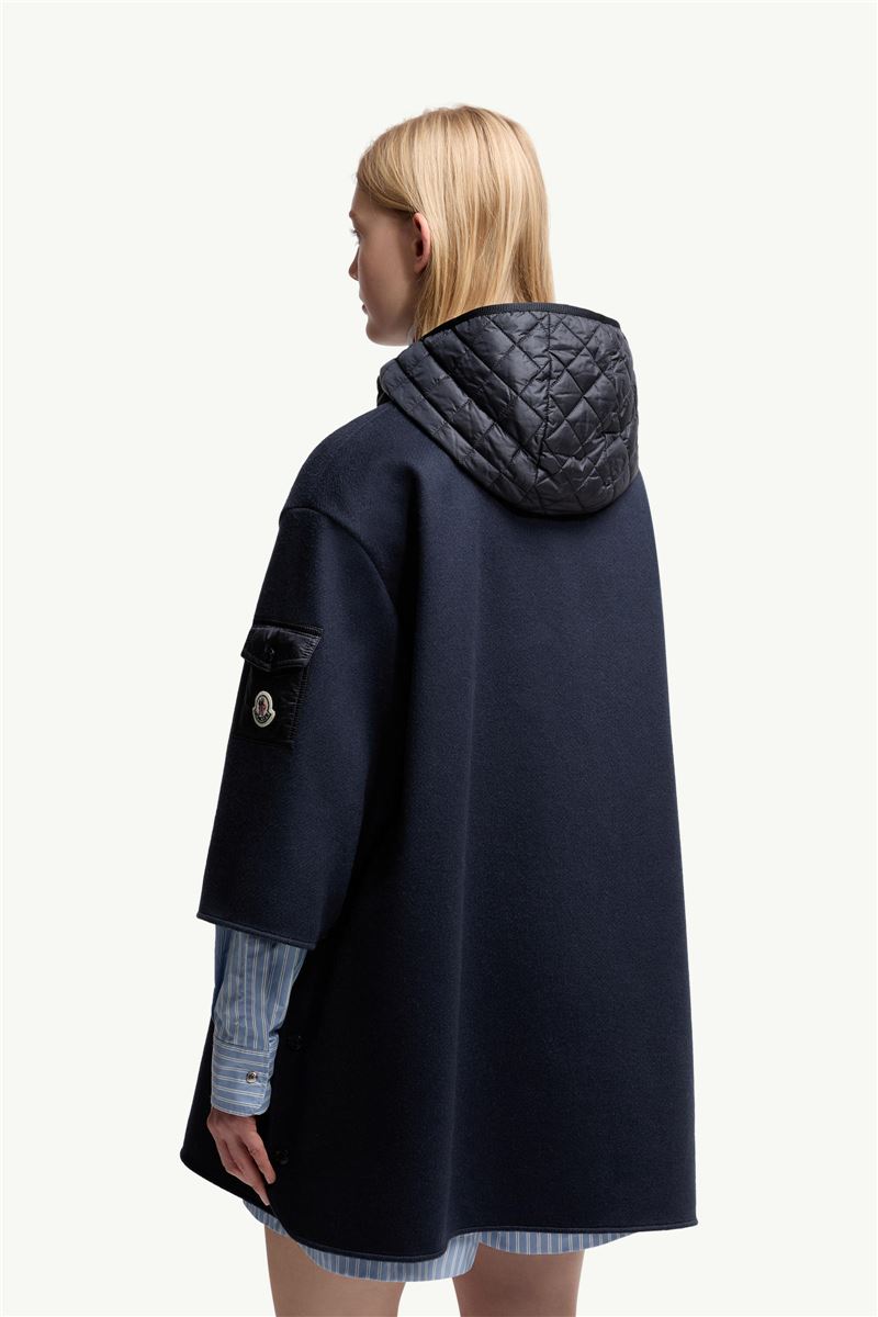 WOOL HOODED ZIP-UP CAPE-MONCLER-Verso