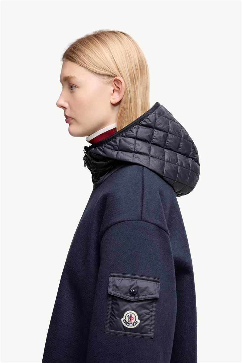WOOL HOODED ZIP-UP CAPE-MONCLER-Verso