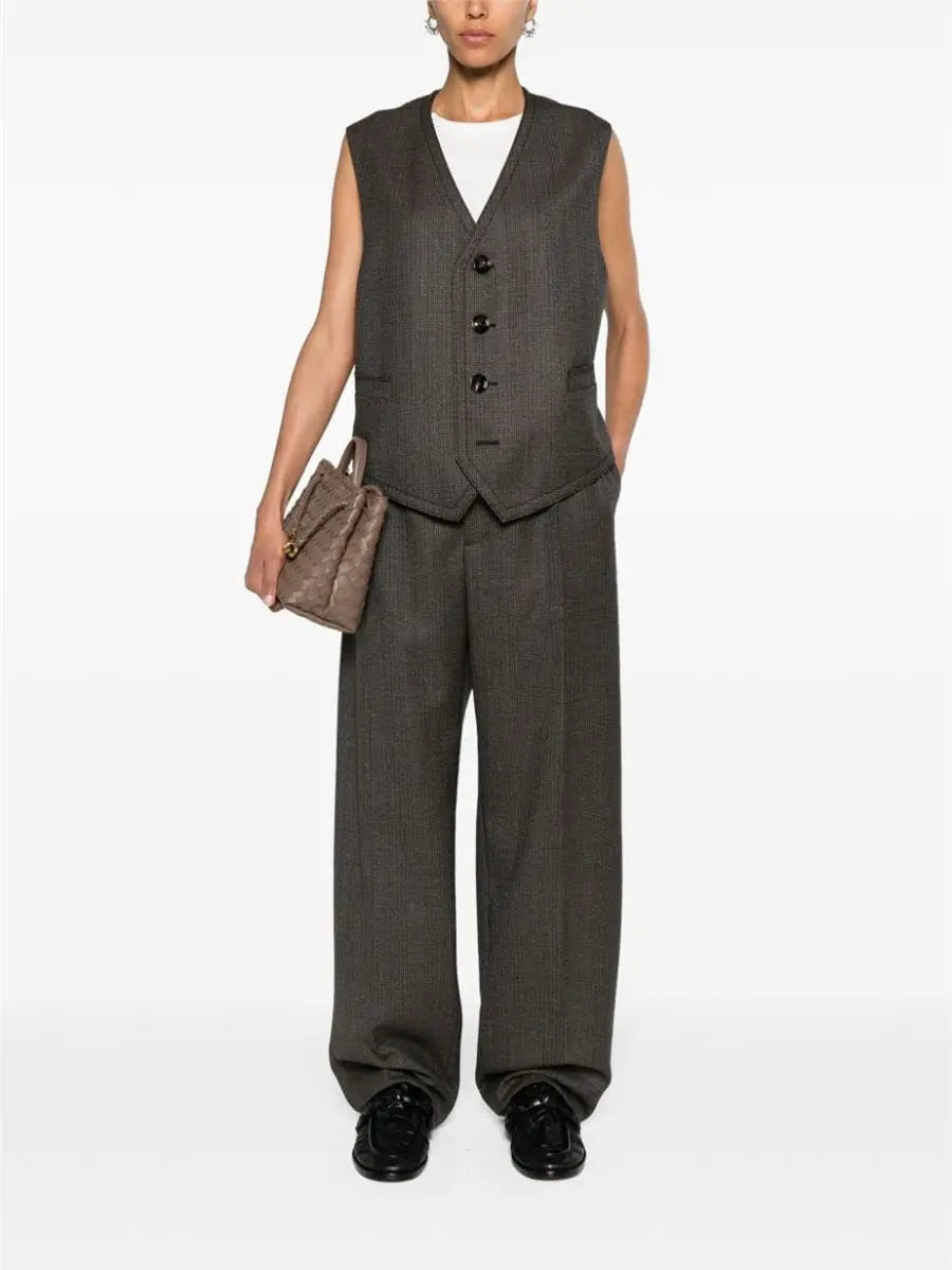 WOOL HOUNDSTOOTH TAILORED PANTS BOTTEGA VENETA