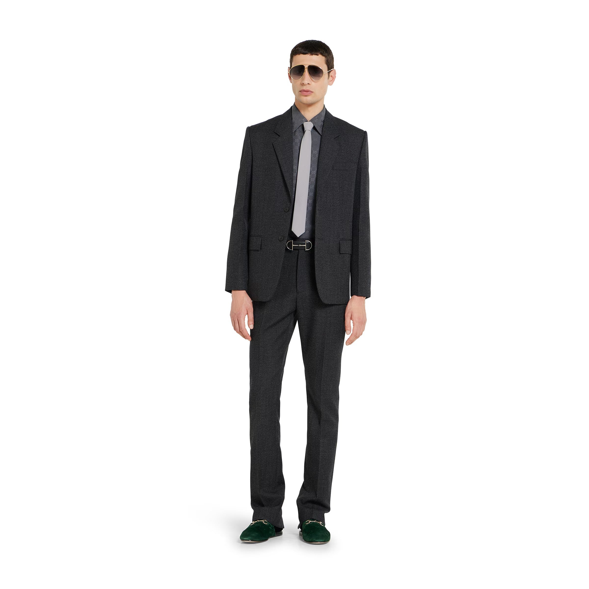 Wool mouliné pant
