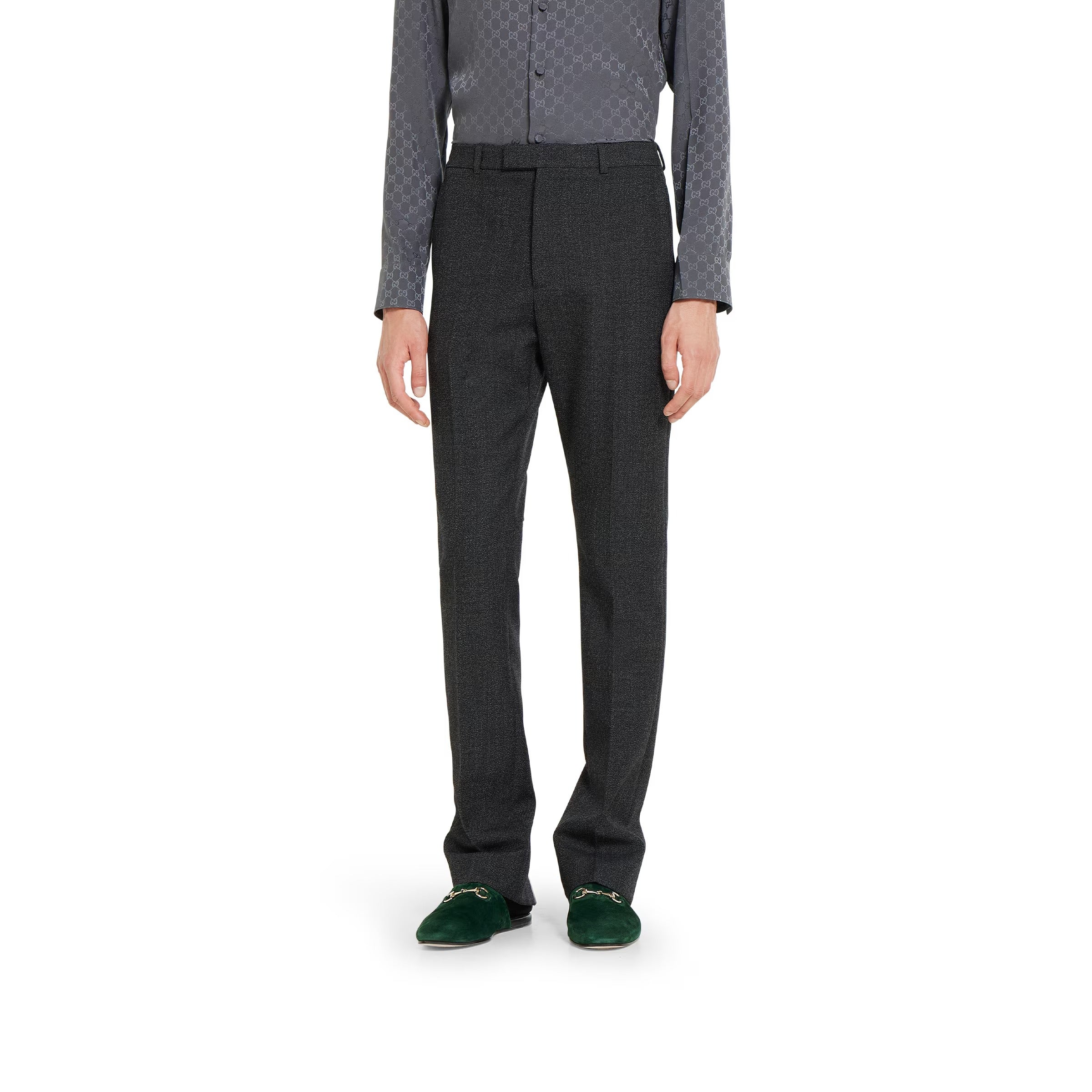 Wool mouliné pant