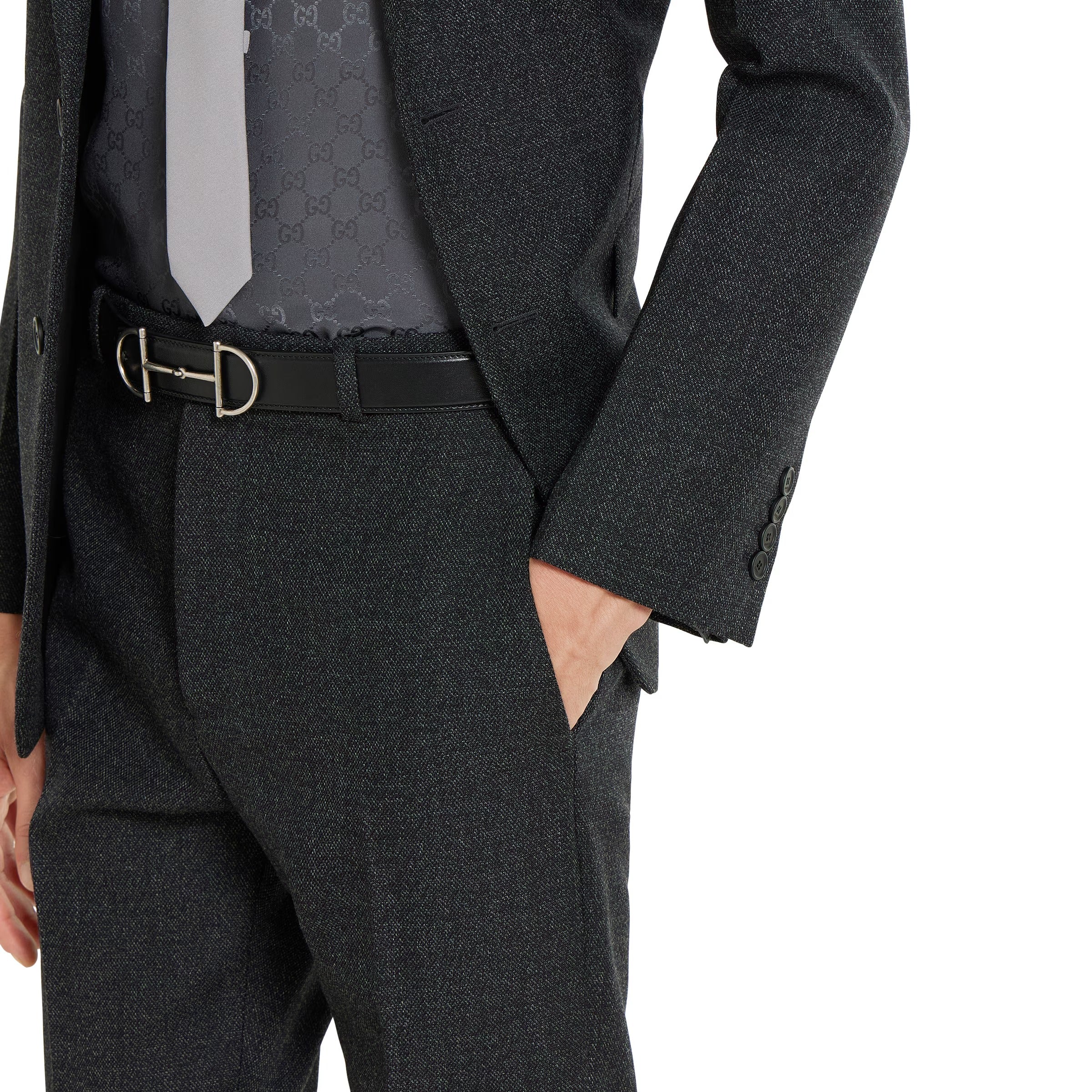 Wool mouliné pant