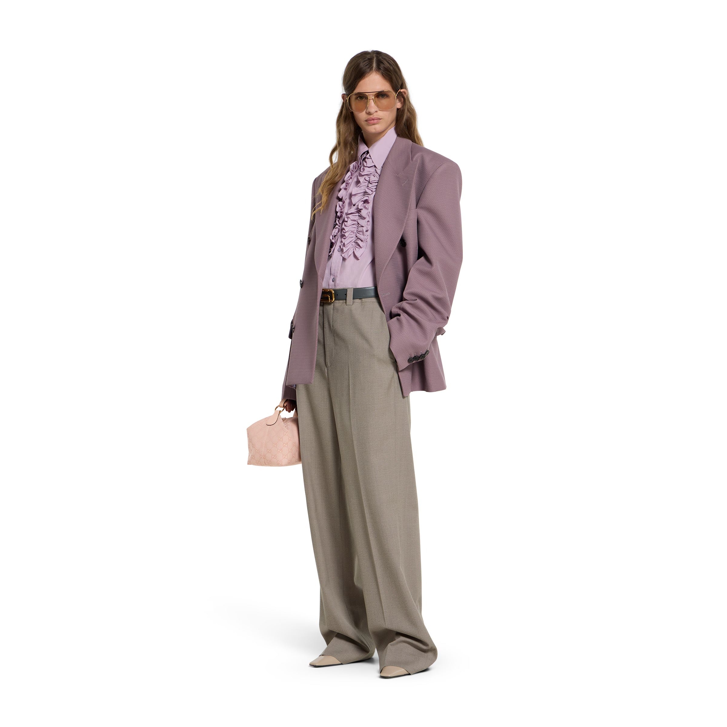Wool mouliné trousers-GUCCI-Verso