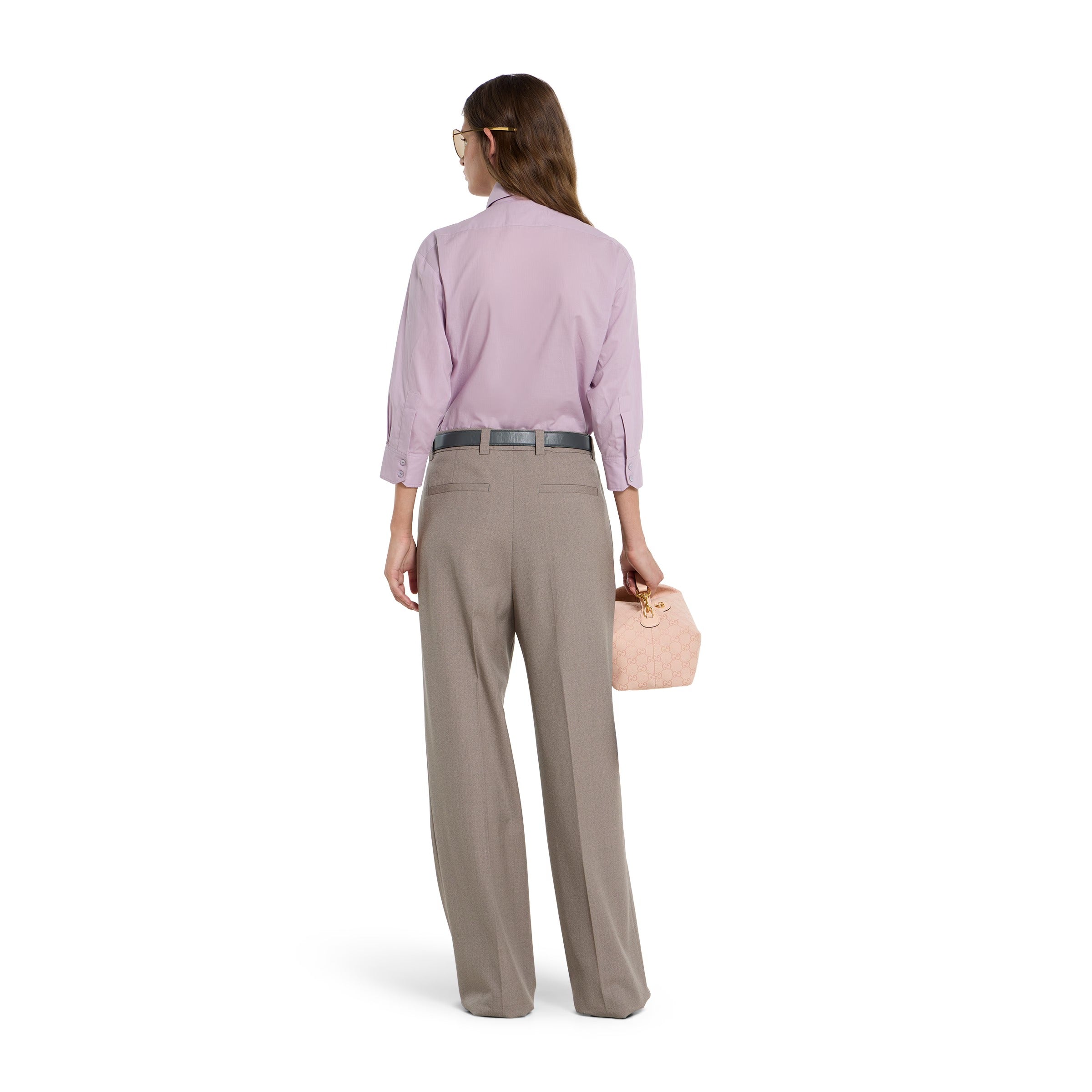Wool mouliné trousers-GUCCI-Verso