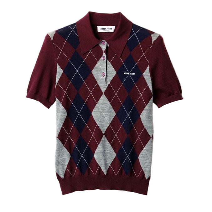 Wool Polo Shirt-MIU MIU-Verso