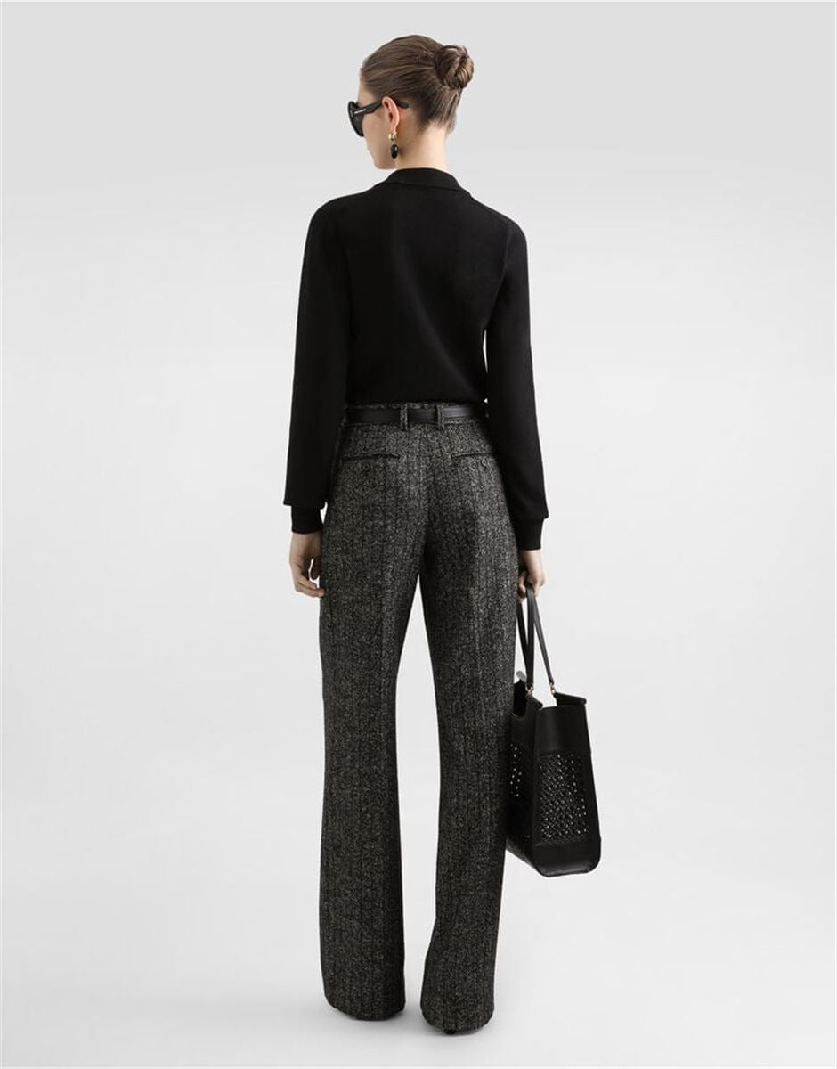 WOOL TROUSERS WITH STRIPED PRINT-DOLCE & GABBANA-Verso