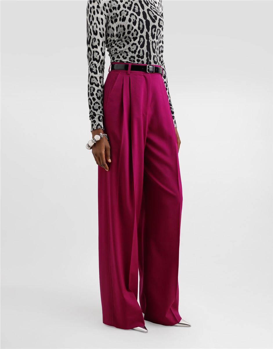 WOOLEN PALAZZO PANTS - DOLCE & GABBANA - Verso