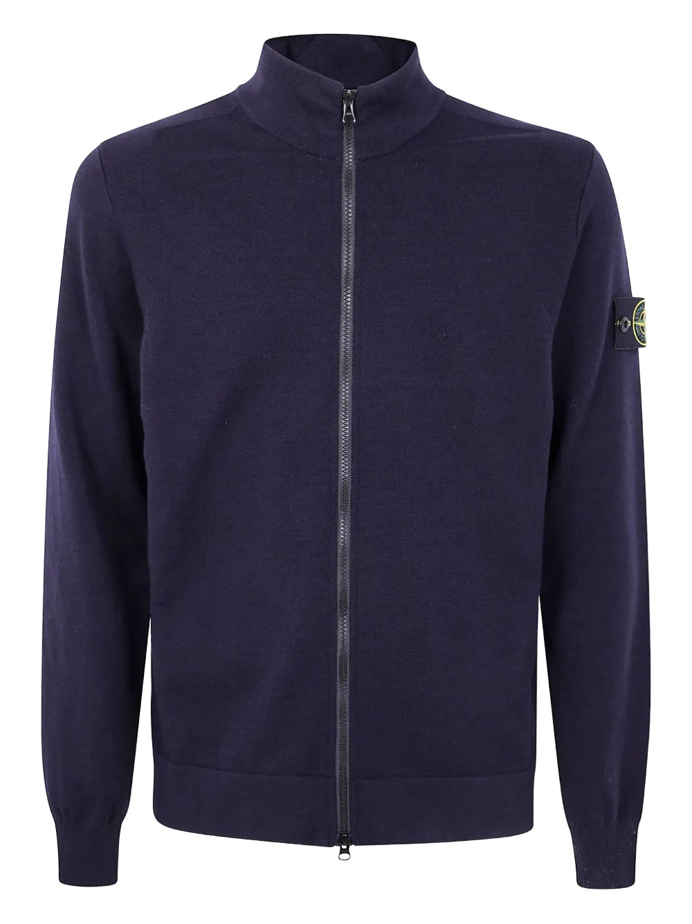 Zip-front logo-patch cardigan-STONE ISLAND-Verso