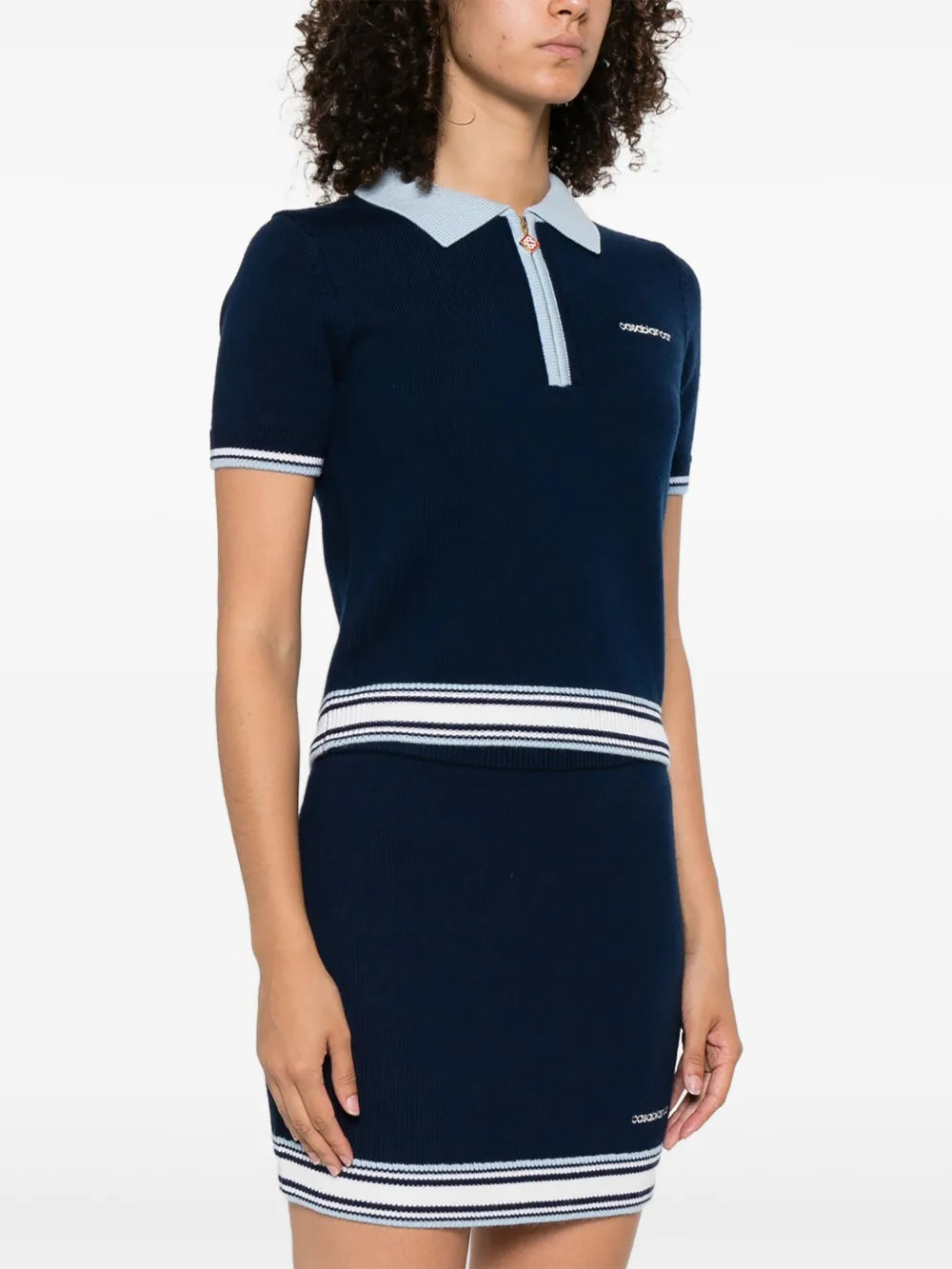 Zip-front striped knit top-CASABLANCA-Verso