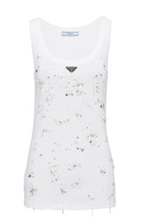 EMBROIDERED RIBBED TANK TOP